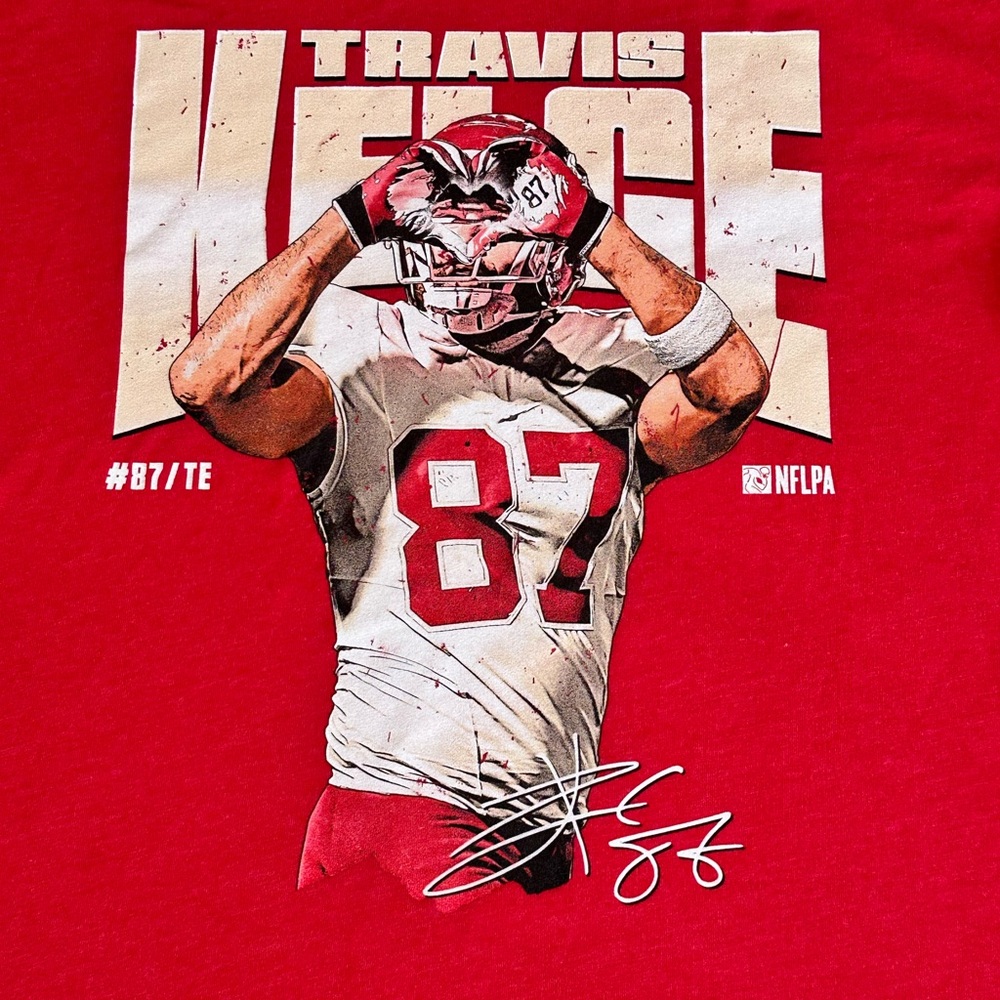 Red Travis Kelce Graphic T-Shirt